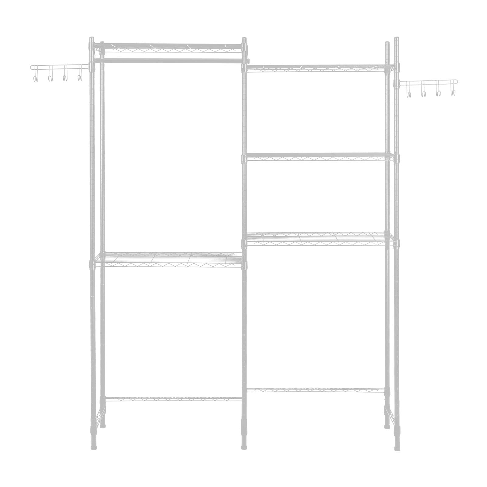 Over The Washer And Dryer Storage Shelf With Hanger Rod And Hooks_voghion.com